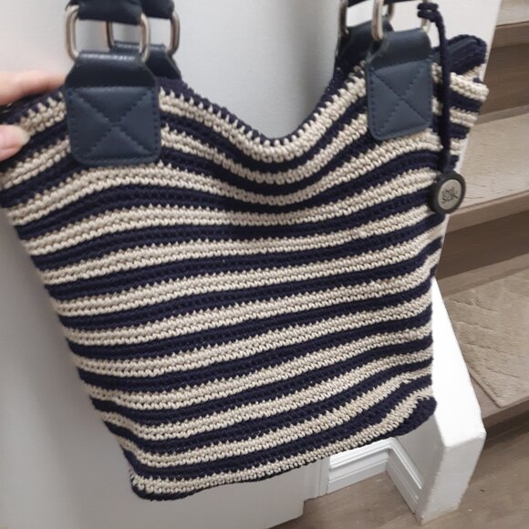 The Sak - crocheted purse handbag - Navy and beige - Picture 7 of 15